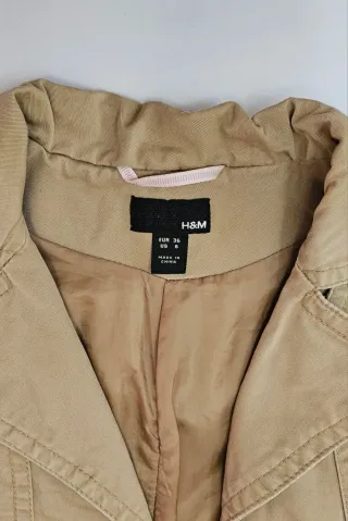 Gabardina H&M Mujer Beige