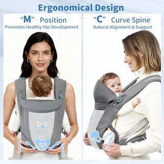 Mochila portabebés gris