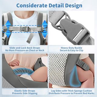 Mochila portabebés gris