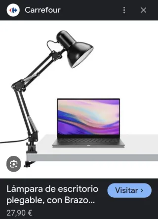 Lámpara Escritorio Plegable Negra