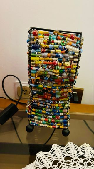 Lampada perline vetro multicolor