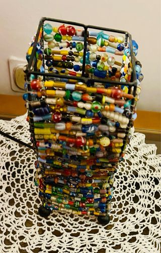 Lampada perline vetro multicolor