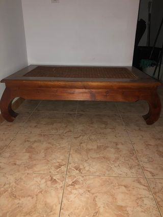 Mesa centro balinesa teca ratán