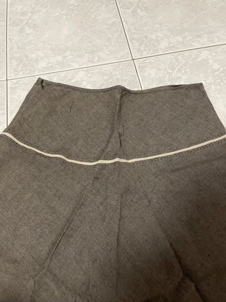 Gonna in lino marrone
