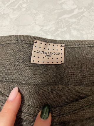 Gonna in lino marrone