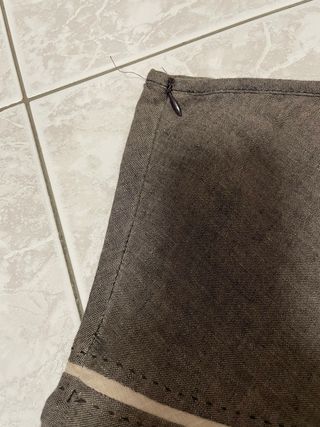 Gonna in lino marrone