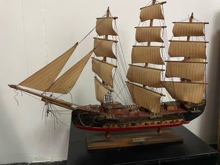 Barco Fragata Siglo XVIII Madera Decoración
