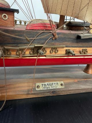 Barco Fragata Siglo XVIII Madera Decoración