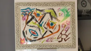 Pintura Abstracta Ayahuasca Papel/Madera