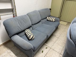 Pareja de sofás grises-azules