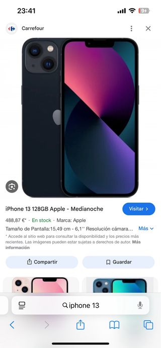 iPhone 13 128GB Negro Medianoche
