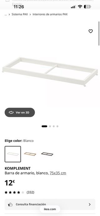 Barra armario KOMPLEMENT URGENTE!