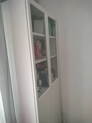 Librería Ikea Billy/Oxberg Blanca y Cristal