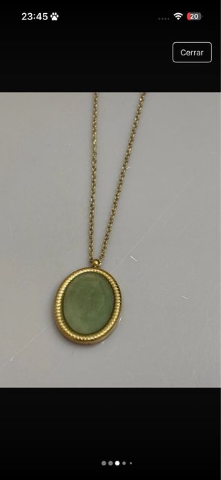 Gargantilla cuarzo verde chapado oro