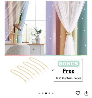 Cortinas Infantiles Arcoíris Estrellas