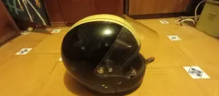 Casco Moto DMD Negro y Amarillo. Vintage retro