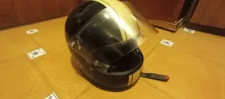 Casco Moto DMD Negro y Amarillo. Vintage retro