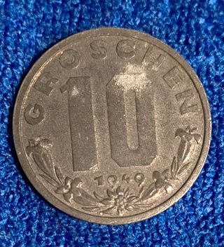 Moneta 10 Groschen 1949 Moneta 1 Franc 1999