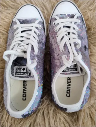 Converse All Star Lentejuelas Plata