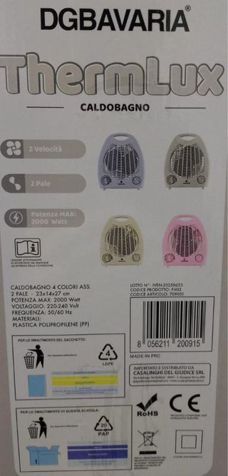 Termoventilatore DGBAVARIA ThermLux 2000W