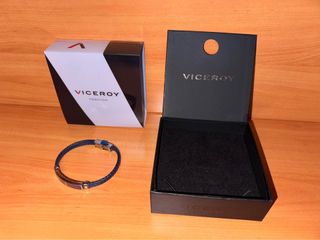 Pulsera Viceroy de Acero y Piel Trenzada Azul
