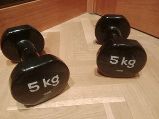 2 Mancuernas 5 kg Decathlon Negras