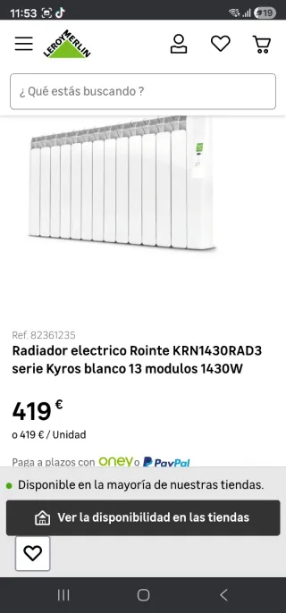 Radiador rointe serie k 13 elementos