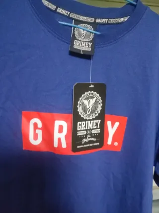 Camiseta GRIMEY azul con logo GRMY