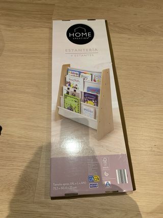 Estantería Libros Aldi Blanca y Madera, en su caja