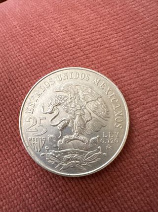 Moneda Plata 25 Pesos Olimpiadas México 1968