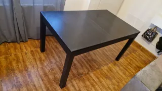 Mesa comedor extensible madera negra