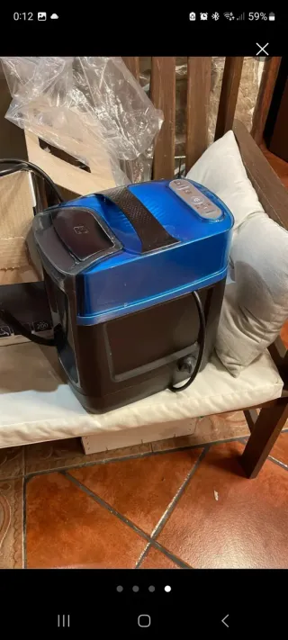 Plancha Vertical Vapor Azul