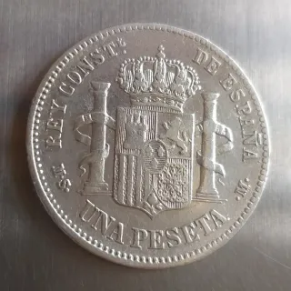 Moneda plata 1 Peseta de 1885