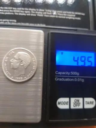 Moneda plata 1 Peseta de 1885