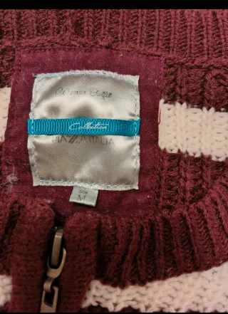 Cardigan a righe bordo' e bianche