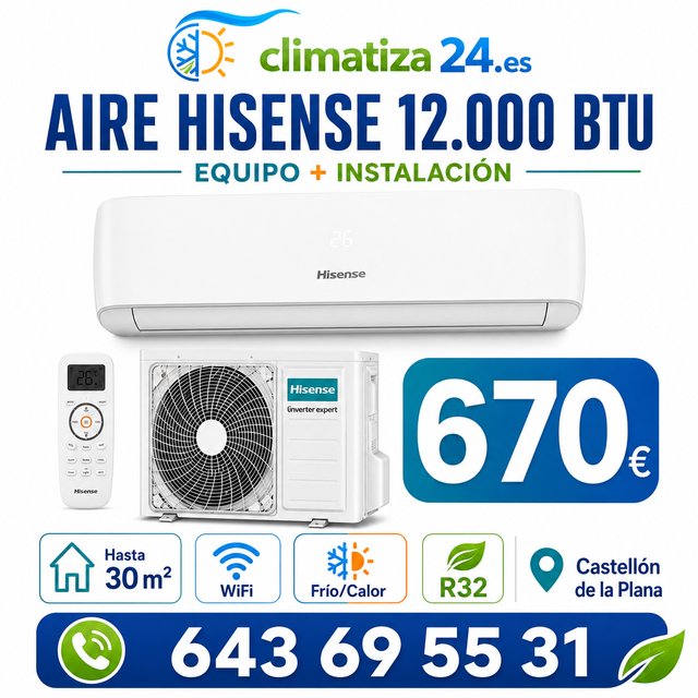 Montaje Aire Acondicionado Castellón desde 249€