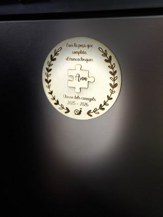 Placa madera profesora