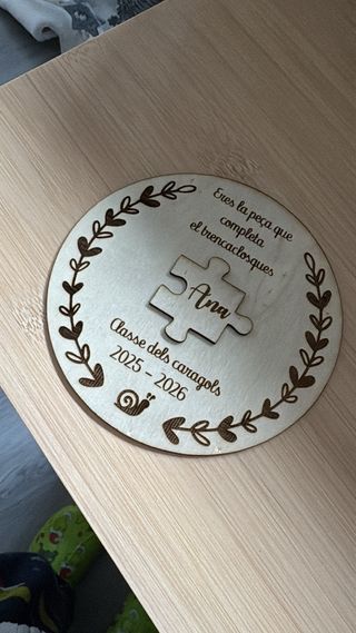 Placa madera profesora