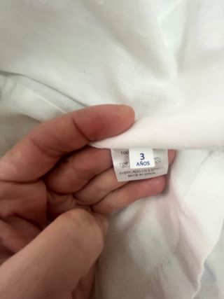 Vestido tirantes niña Lola Palacios blanco/azul T3