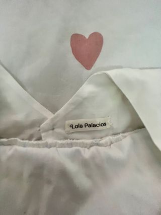 Vestido tirantes niña Lola Palacios blanco/azul T3