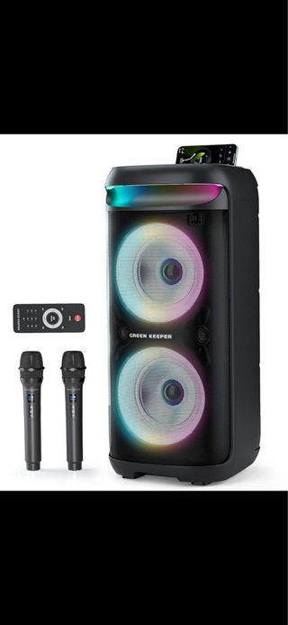 Altavoz Green Keeper Negro con Micrófonos Nuevo