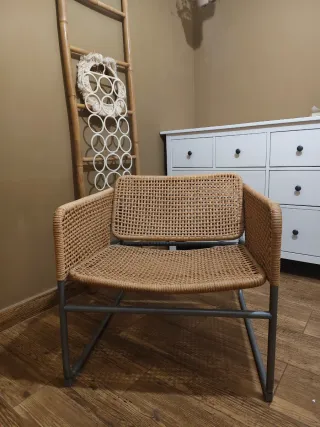 Sillón Industrial Ikea Ratán y Metal