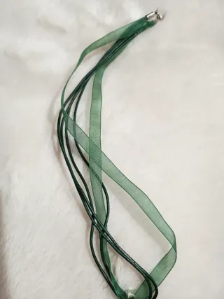 Colgante vidrio soplado flor verde