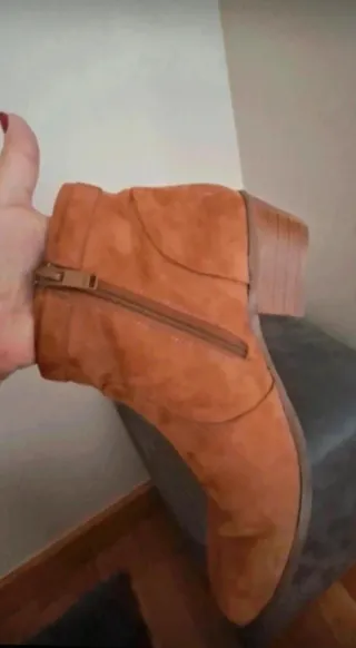 Botines de mujer, color marron-camel, talla 38