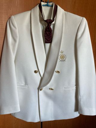 Traje de Comunión Blanco y Dorado