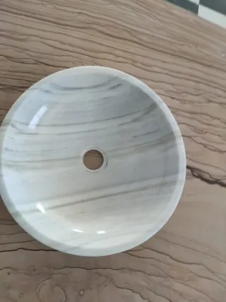 Lavabo de mármol Blanco Macael veteado pulido