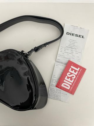 Bolso Hombro Diesel Negro Brillante