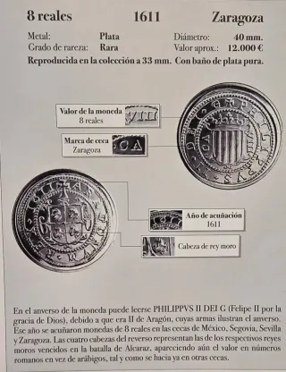 Réplica 8 Reales Plata Felipe III 1611