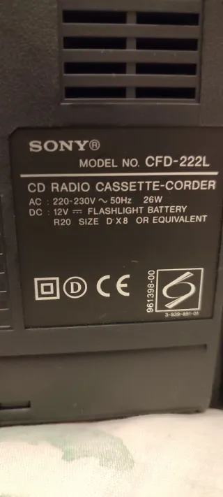 Sony CFD-222L Radio CD Cassette Boombox