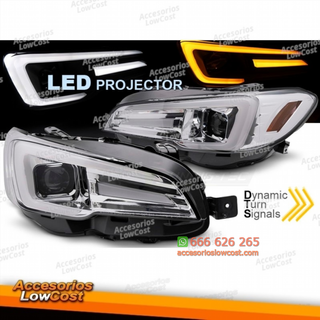 FAROS DELANTEROS LED DRL CROMADOS PARA SUBARU WRX